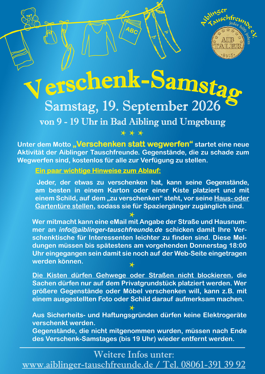 Verschenksamstag September 2026